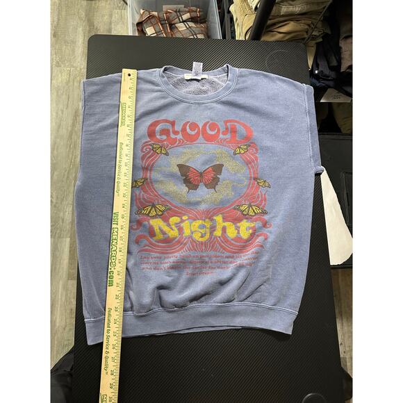 Urban Outfitters Project Social T Crew Sweatshirt Good Night Graphic Small / Med - Picture 6 of 10